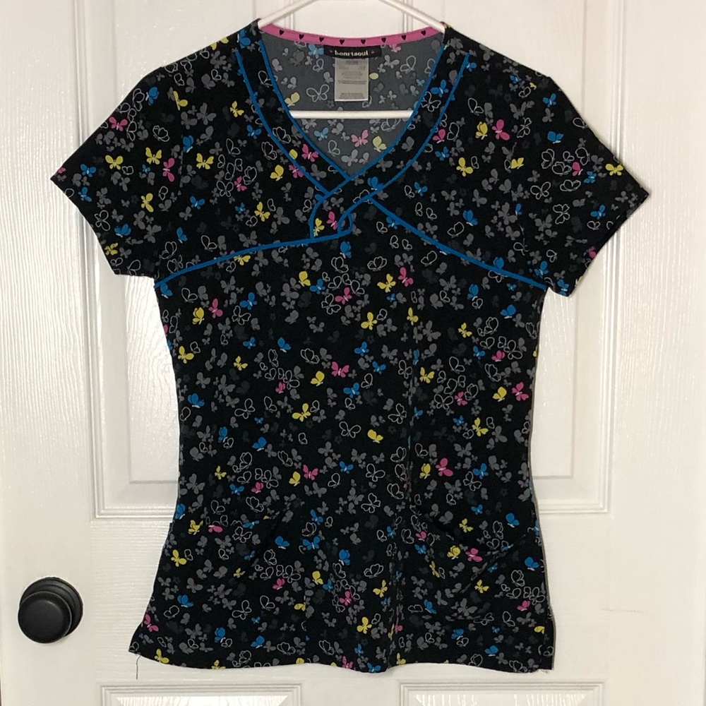 HeartSoul Butterfly Scrub Top